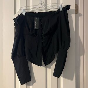 Lea & Viola Black Off-Shoulder Bustier Top